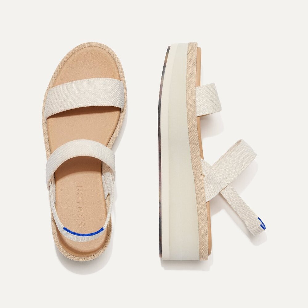 Rothy's The Lightweight Wedge Sandal - Salt Size 7